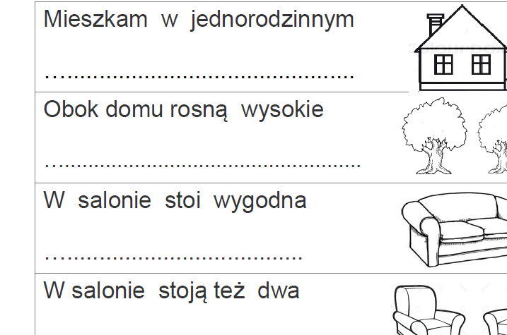 Karta pracy: dom - dokończ zdania